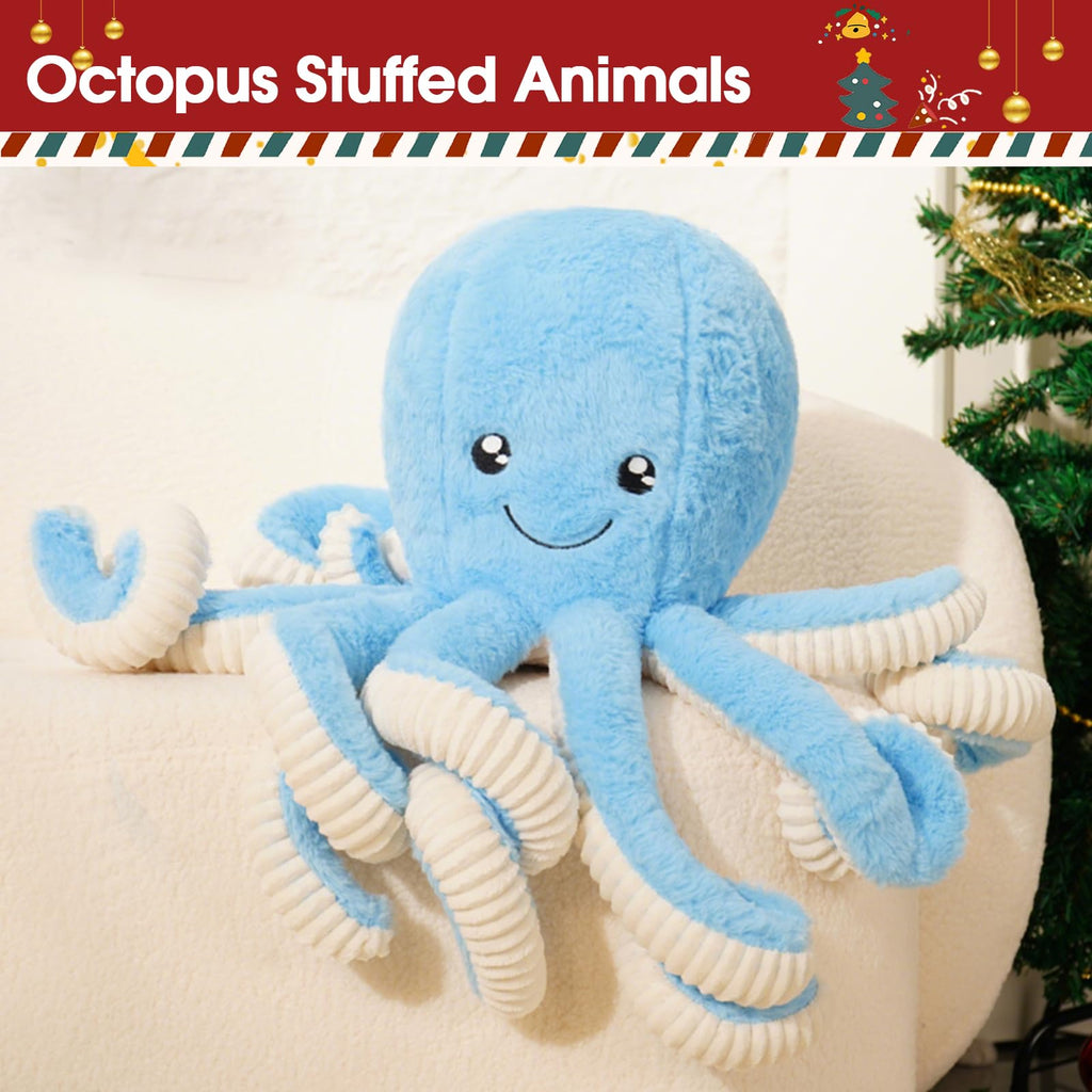 DENTRUN Giant Octopus Stuffed Animal - Soft Plush Toy in 5 Colors and 4 Sizes, Cuddly Sea Animal Doll for Kids and Adults