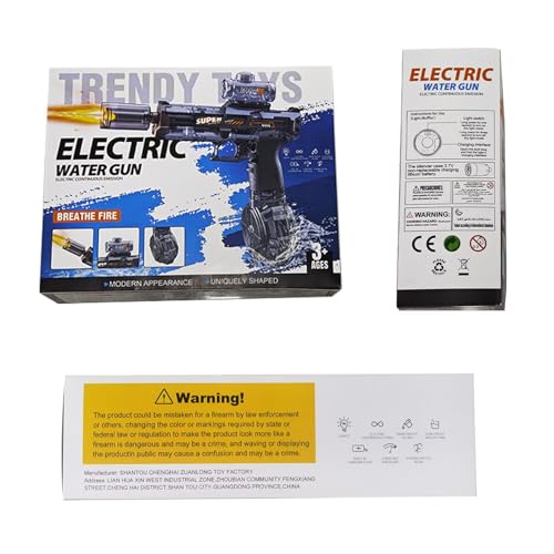 Deserthome Electric Water Gun with LED Lights, 32ft Range, Auto & Manual Modes – Gray