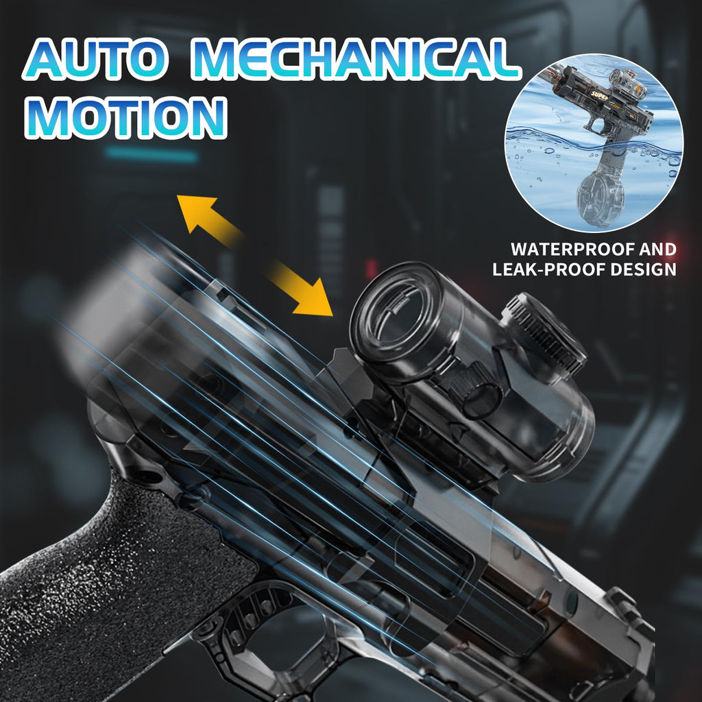 Deserthome Electric Water Gun with LED Lights, 32ft Range, Auto & Manual Modes – Gray