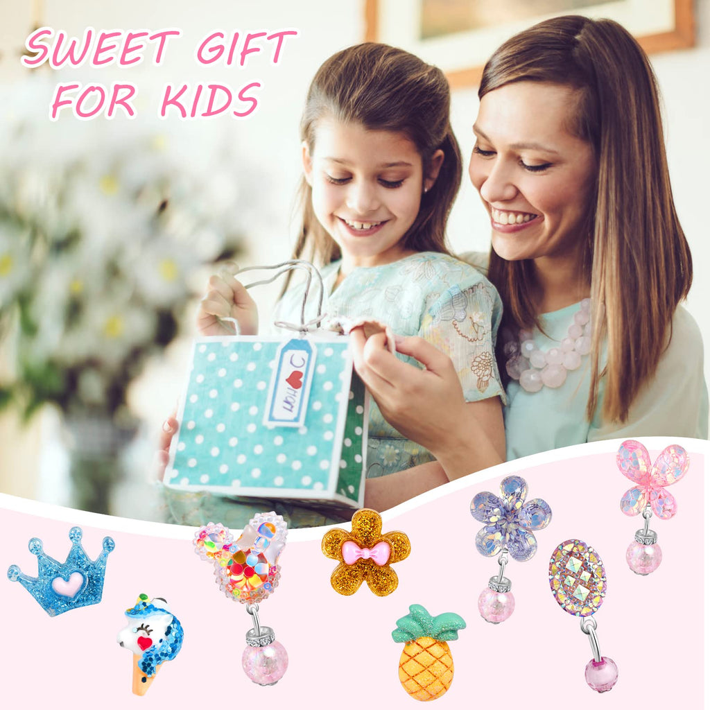 DEVIENG Hypoallergenic Clip-On Earrings Set for Little Girls Ages 4-12 - Cute Dress-Up Jewelry Gift
