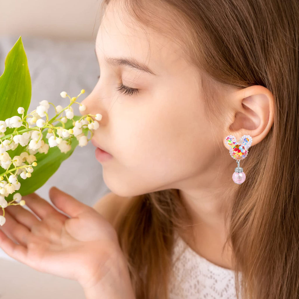 DEVIENG Hypoallergenic Clip-On Earrings Set for Little Girls Ages 4-12 - Cute Dress-Up Jewelry Gift