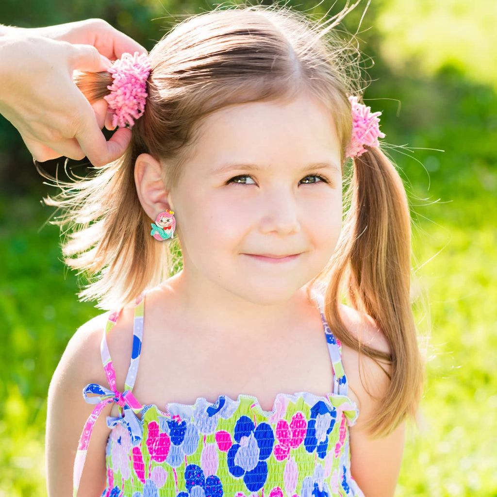 DEVIENG Hypoallergenic Clip-On Earrings Set for Little Girls Ages 4-12 - Cute Dress-Up Jewelry Gift