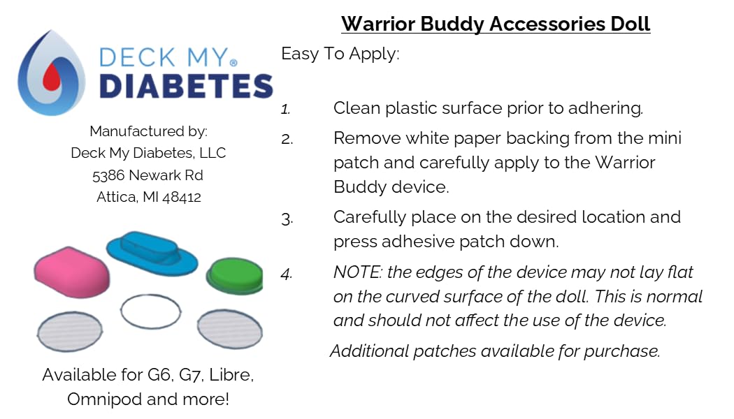 Dexcom G6 Doll Diabetes Accessory Set – 2 Over-Patches for 18-Inch Dolls by Deck My Diabetes