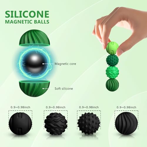 DGMDGS 8-Pack Silicone Magnetic Fidget Balls – Pink Stress Relief Toys for Teens and Adults (Ages 14+)