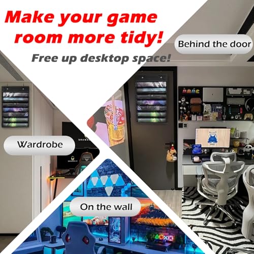 DHRRDE 6-Tube Playmat Organizer – Hanging Storage for MTG, TCG Mats with 2 Hooks and Clear Sleeves