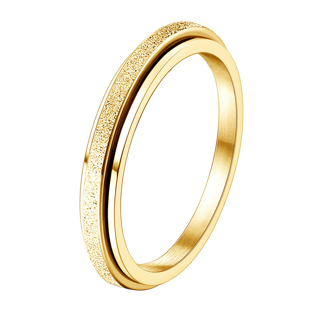Diamday Fidget Ring for Anxiety – Titanium Steel Spinner Ring 2mm/4mm for Women Men