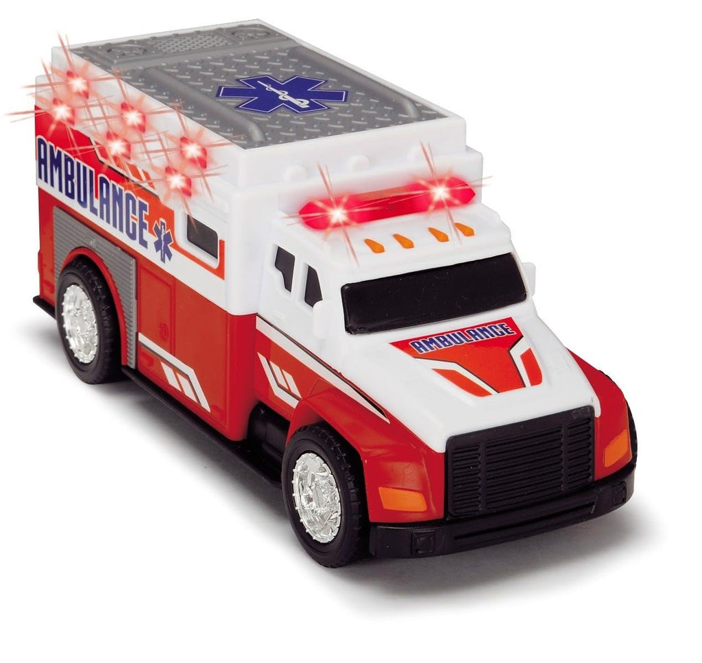 Dickie Toys Mini Action Series City Ambulance - 6 Inch Toy with Lights and Sounds