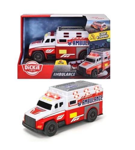 Dickie Toys Mini Action Series City Ambulance - 6 Inch Toy with Lights and Sounds