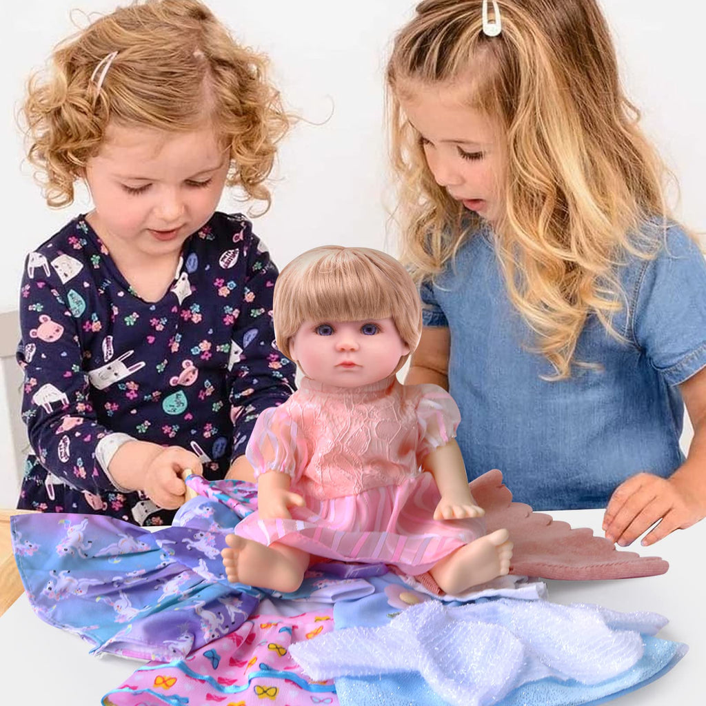 Digabi 6-Piece Doll Clothes Set for 12-Inch Dolls – Dress and Pajama Outfits with Velcro Closure