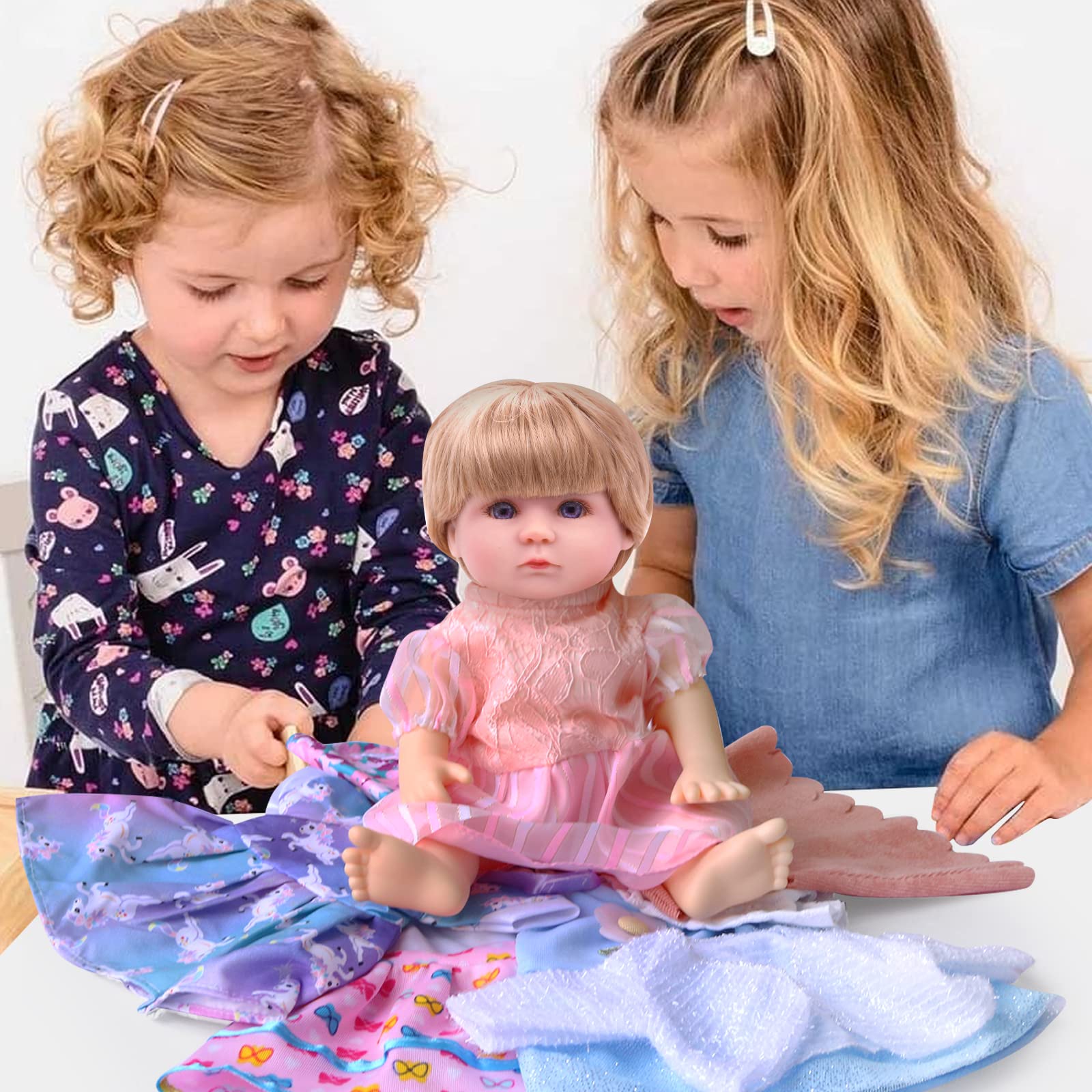 Digabi 6-Piece Doll Clothes Set for 12-Inch Dolls – Dress and Pajama Outfits with Velcro Closure