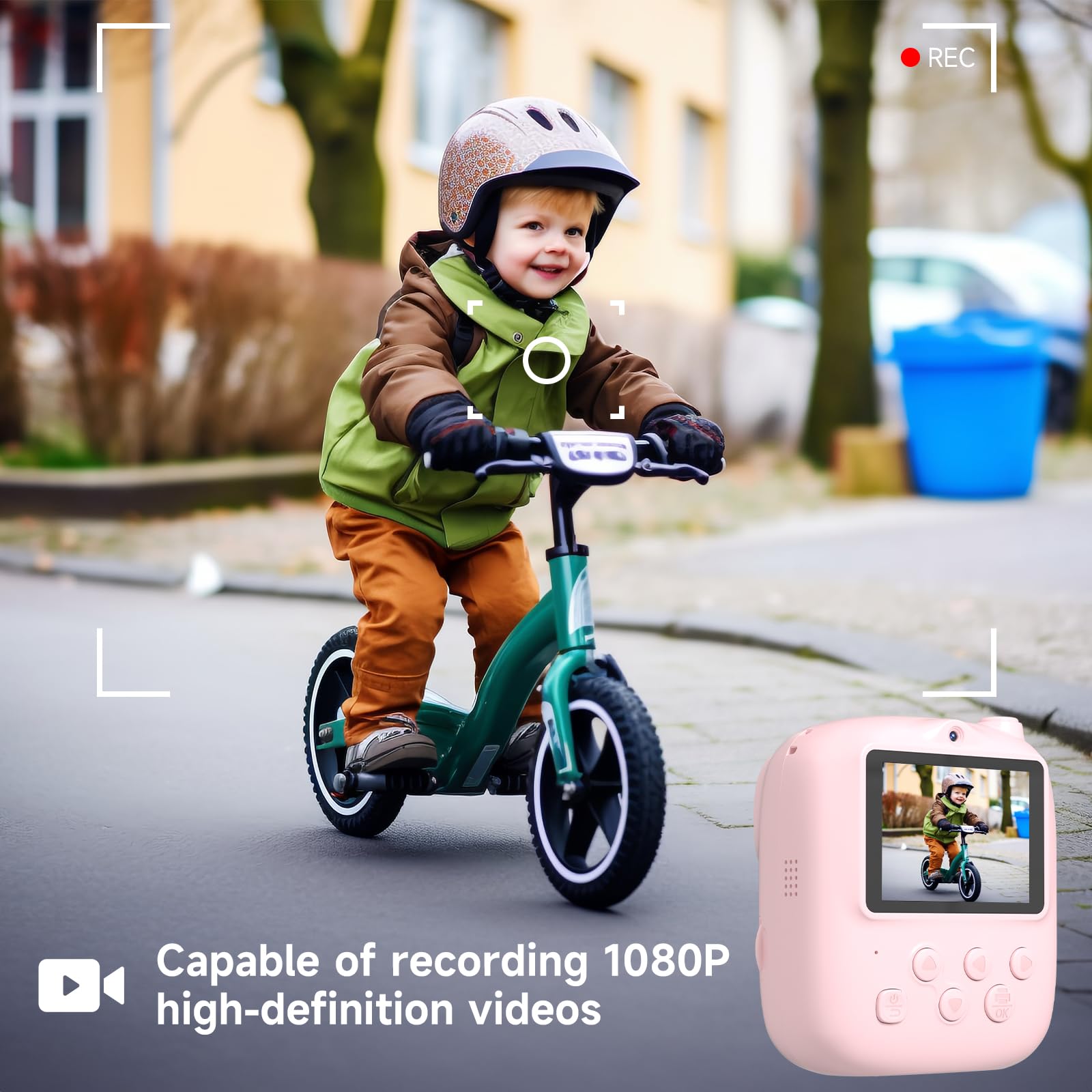 DIGITHINK Kids Instant Print Camera 2025 - Pink, 32GB, 2.4" Screen, 1080p HD, Dual Lens, Gift for Ages 4-13