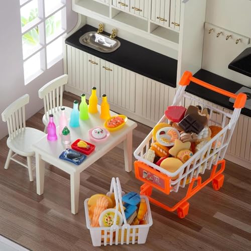 Diinokiy 150-Piece Miniature Food & Drinks Set – Resin Dollhouse Accessories for Pretend Play (1:12 Scale)