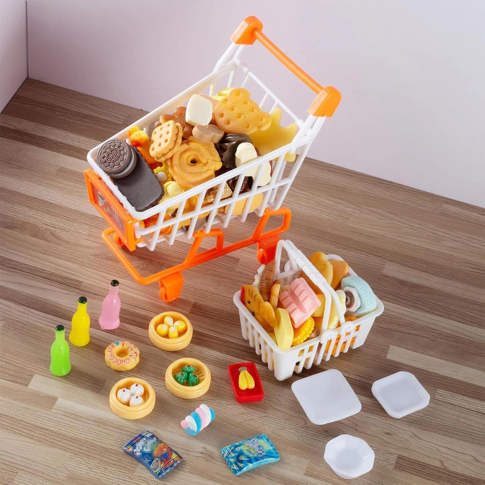 Diinokiy 150-Piece Miniature Food & Drinks Set – Resin Dollhouse Accessories for Pretend Play (1:12 Scale)