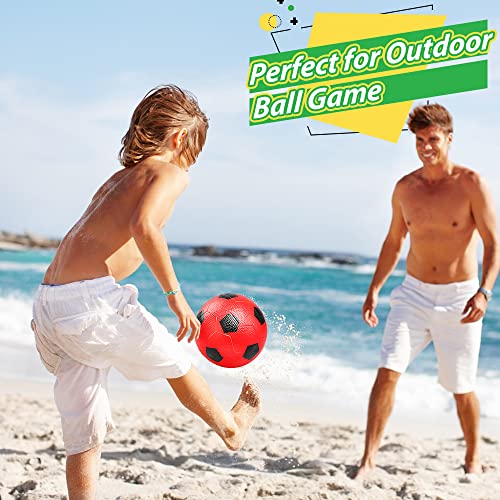 Dilabnba 6 Inch Mini Soccer Balls for Kids – Set of 6 Soft Rubber Inflatable Balls with Pump