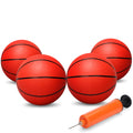 Dilabnba 8-Inch Mini Rubber Basketballs 4-Pack with Pump - Non-Toxic Bouncy Balls for Kids and Indoor/Outdoor Play