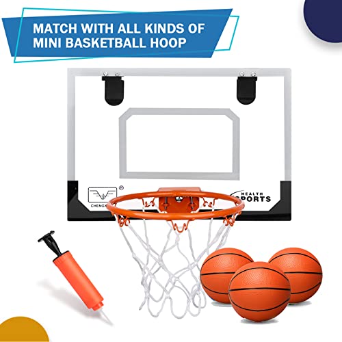 Dilabnba 8-Inch Mini Rubber Basketballs 4-Pack with Pump - Non-Toxic Bouncy Balls for Kids and Indoor/Outdoor Play