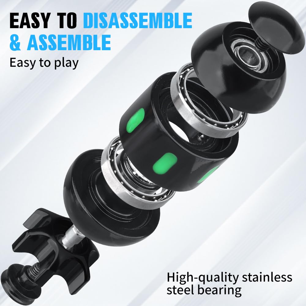 Dilabnba Atomic Bomb Fidget Spinner – Metal Desk Toy with Glow Mode, CNC Alloy, Transformable (Black)