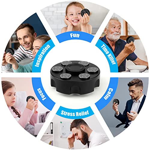 Dilabnba Black Metal Fidget Spinner – Stress Relief Toy for Adults and Kids