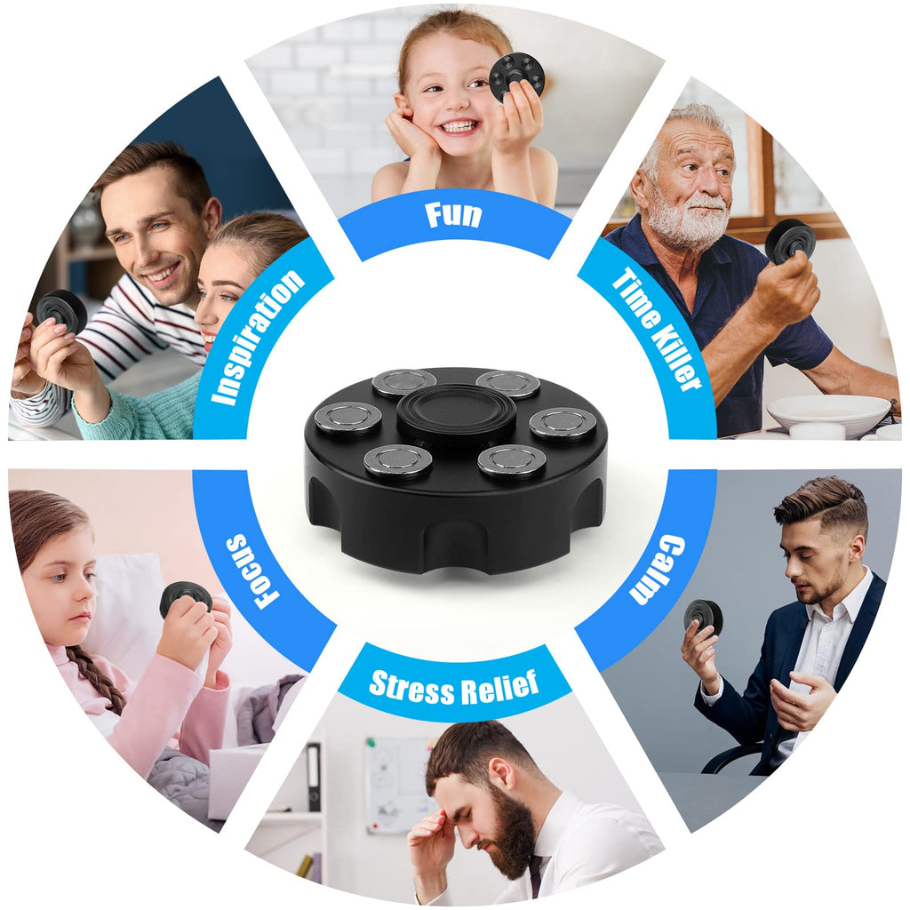 Dilabnba Black Metal Fidget Spinner – Stress Relief Toy for Adults and Kids