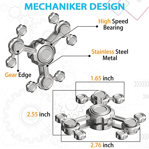 Dilabnba Infinity Gear Fidget Spinner – Metal Three-Arm Gyro for Stress Relief and Focus