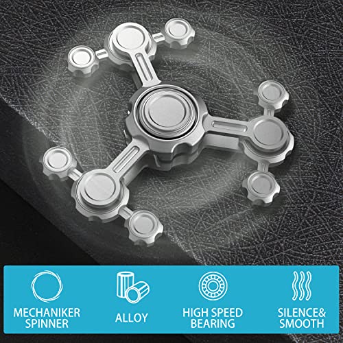 Dilabnba Infinity Gear Fidget Spinner – Metal Three-Arm Gyro for Stress Relief and Focus