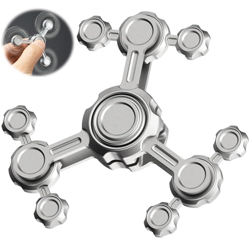 Dilabnba Infinity Gear Fidget Spinner – Metal Three-Arm Gyro for Stress Relief and Focus