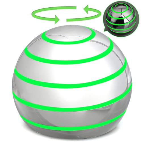 Dilabnba Kinetic Spinner Toy – Silent Optical Illusion Metal Desk Gyro Ball with Travel Case (1.5" Silvery)