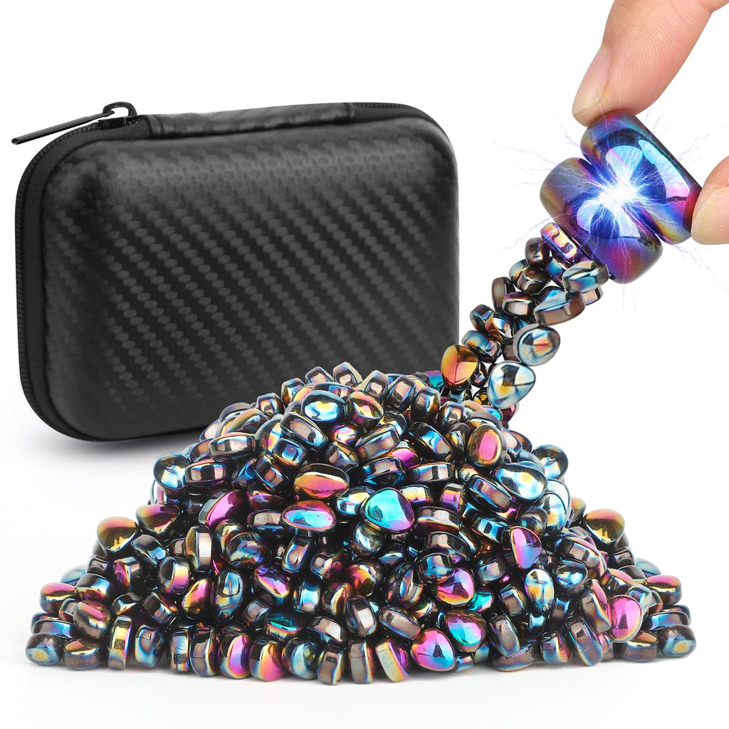 Dilabnba Magnetic Putty Fidget Toy – 300g Ferrite Putty with 2 Large Magnet Rocks – Rainbow Desk Toy for Adults