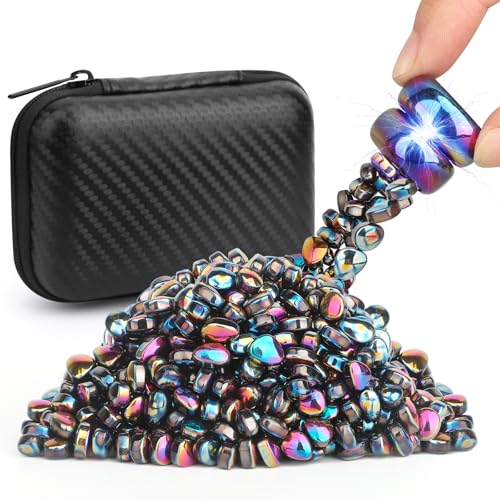 Dilabnba Magnetic Putty Fidget Toy – 300g Ferrite Putty with 2 Large Magnet Rocks – Rainbow Desk Toy for Adults