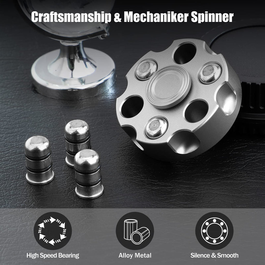 Dilabnba Metal Fidget Spinner – 3-Min Spin, Detachable Gyro, Revolver Design