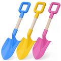Dilabnda 16-Inch Kids Sand Shovels Set of 3 – Wood Handle Beach Spades for Sandbox, Garden, Snow