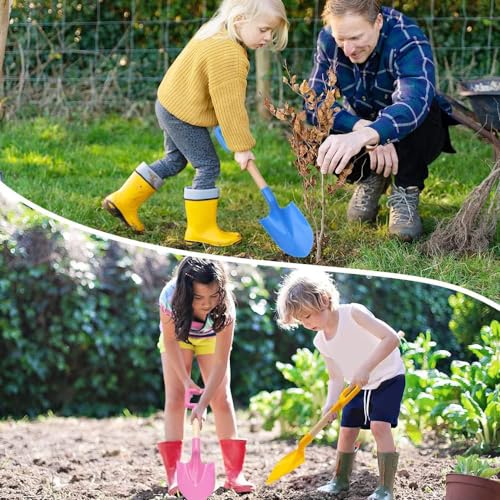 Dilabnda 16-Inch Kids Sand Shovels Set of 3 – Wood Handle Beach Spades for Sandbox, Garden, Snow