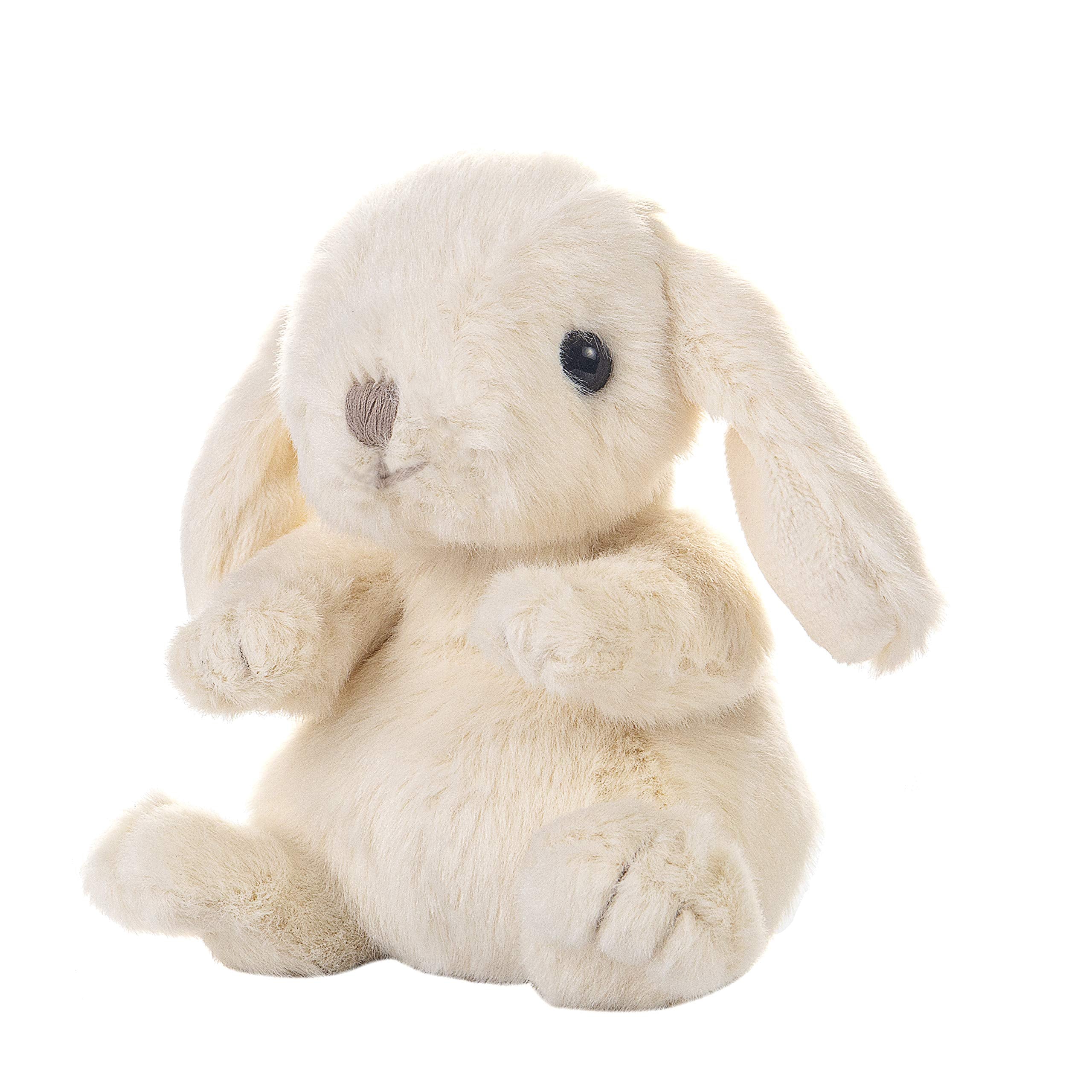 DILLY DUDU Cream 6-Inch Plush Bunny – Soft Stuffed Animal with Bean-Filled Bottom