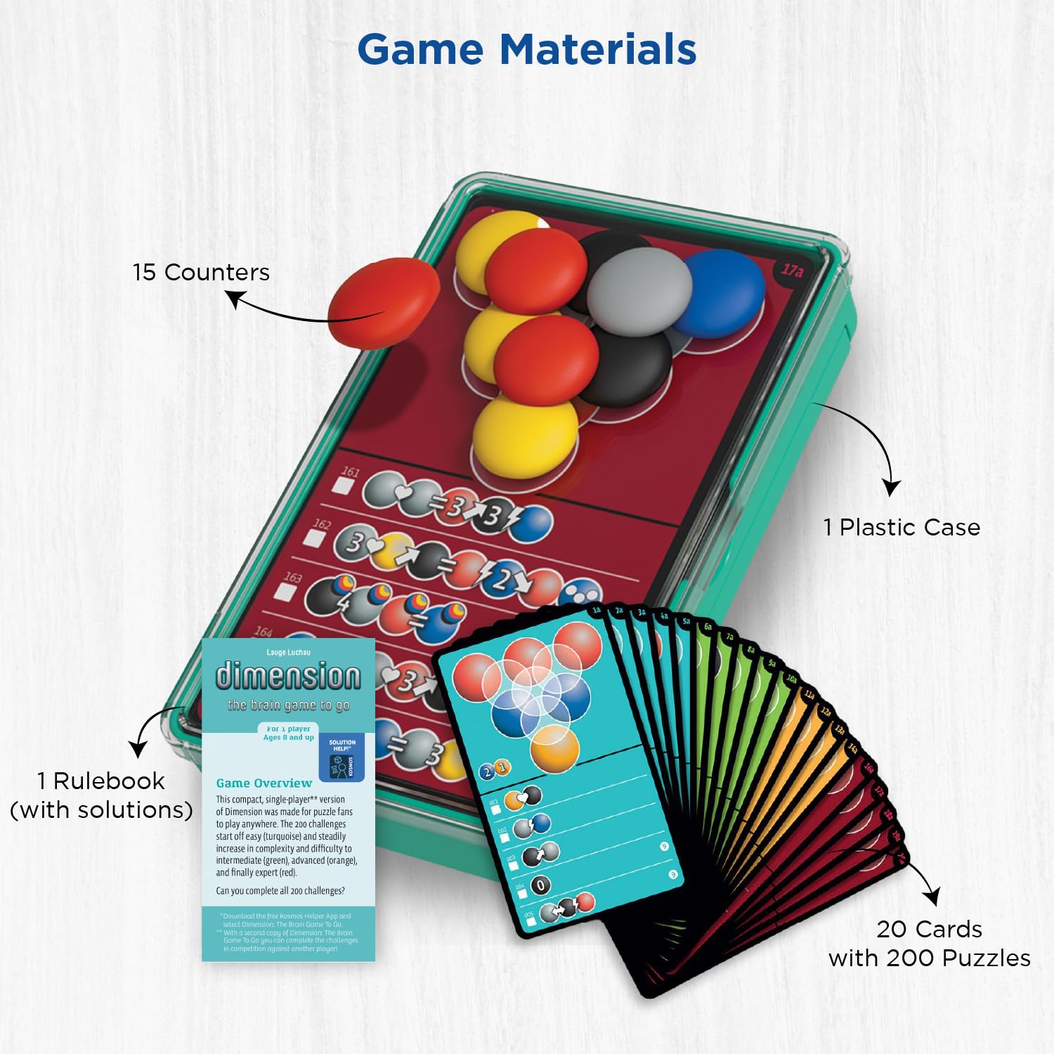 Dimension: The Brain Game to Go – Portable 3D Stacking Puzzle with 200 Challenges, 4 Levels, for Ages 8+ by Thames & Kosmos