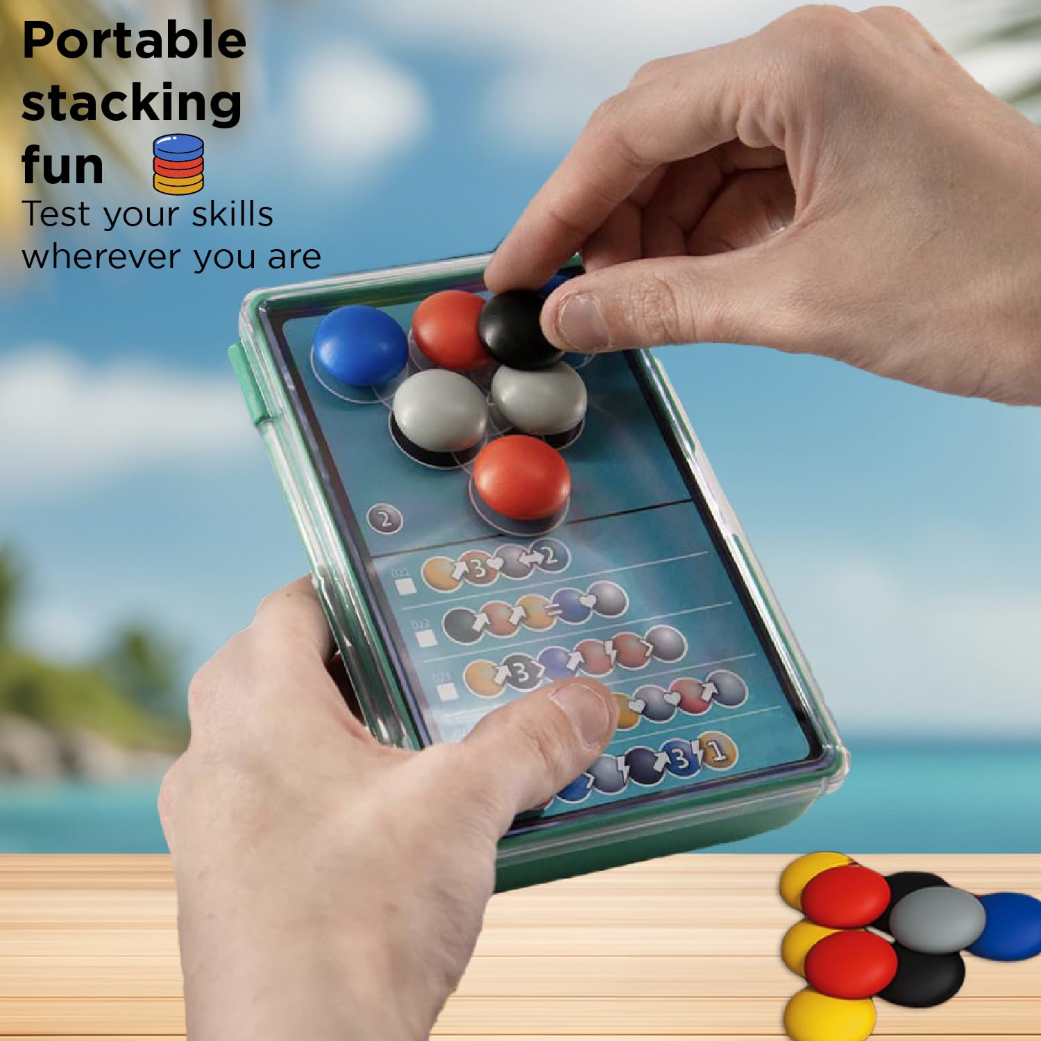 Dimension: The Brain Game to Go – Portable 3D Stacking Puzzle with 200 Challenges, 4 Levels, for Ages 8+ by Thames & Kosmos