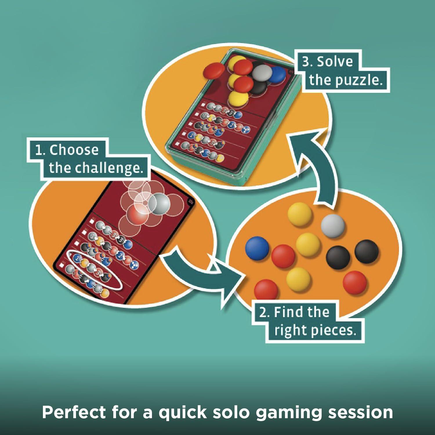 Dimension: The Brain Game to Go – Portable 3D Stacking Puzzle with 200 Challenges, 4 Levels, for Ages 8+ by Thames & Kosmos
