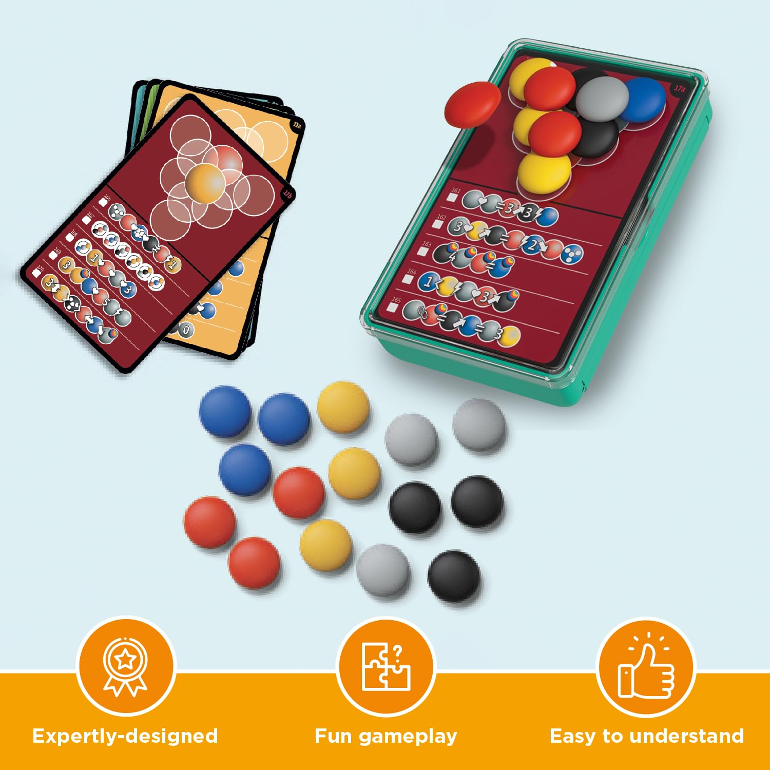 Dimension: The Brain Game to Go – Portable 3D Stacking Puzzle with 200 Challenges, 4 Levels, for Ages 8+ by Thames & Kosmos
