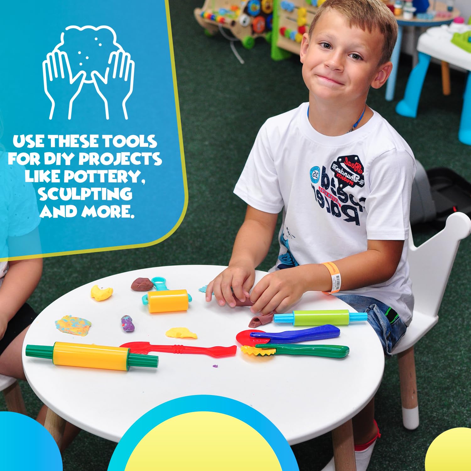 DIMROM 18-Piece Clay and Play Dough Tools Set - 6 Tools and 12 Shape Cutters for Creative Play