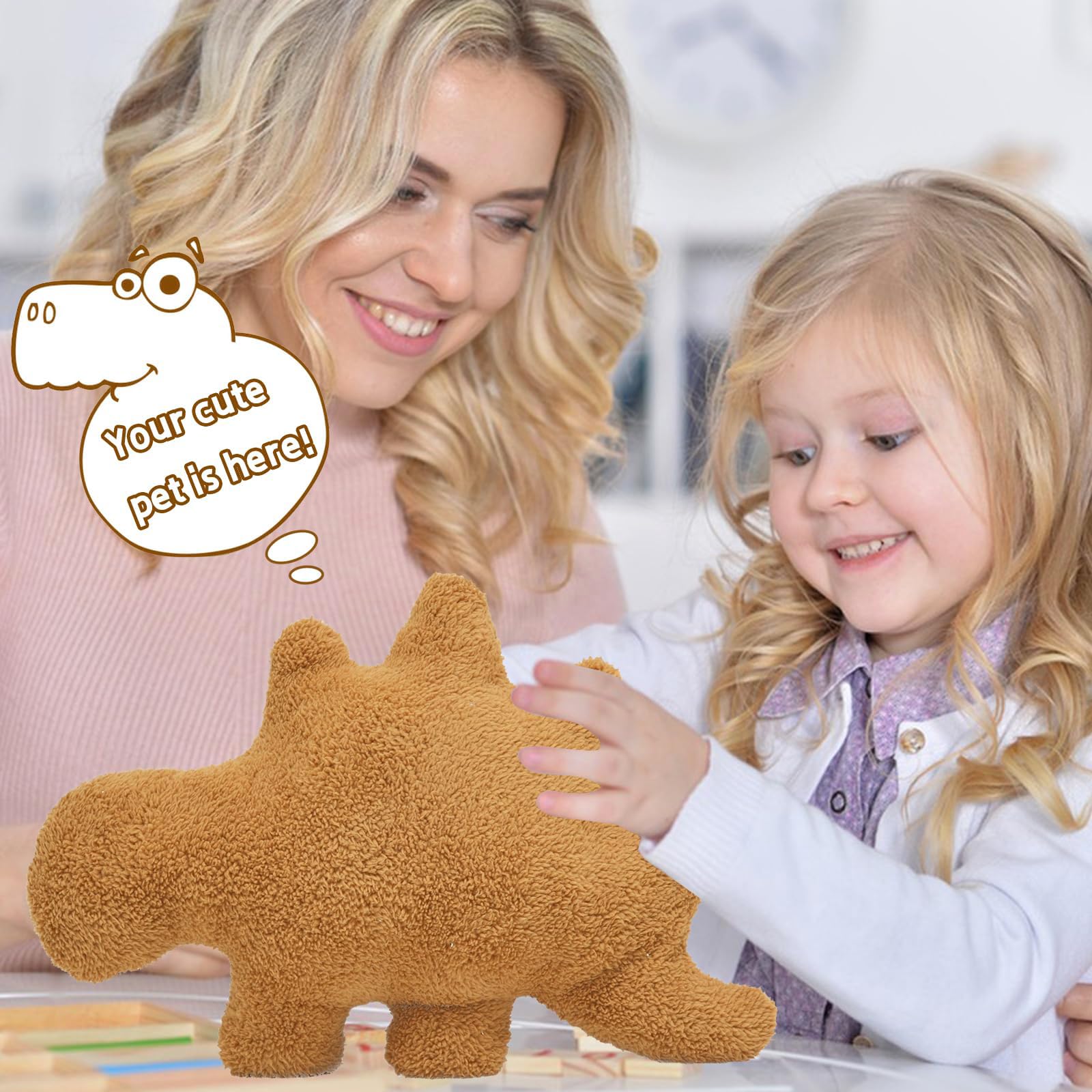 Dino Nugget Pillow - 18 Inch Soft Chicken Nugget Plush Toy for Kids and Adults
