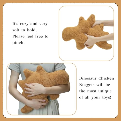 Dino Nugget Pillow - 18 Inch Soft Chicken Nugget Plush Toy for Kids and Adults