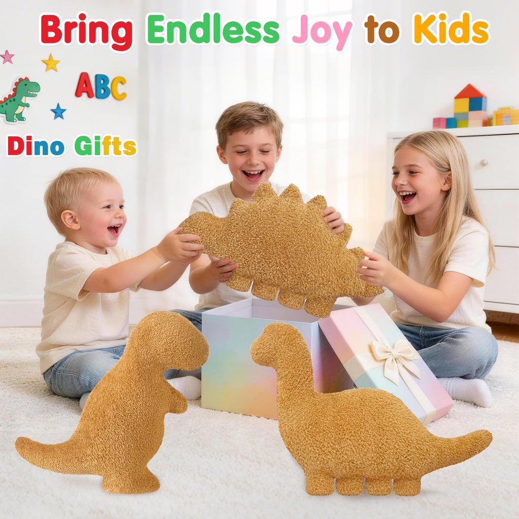 Dino Nugget Pillow Plush – Small T-Rex Chicken Nugget Funny Stuffed Animal Toy Pillow