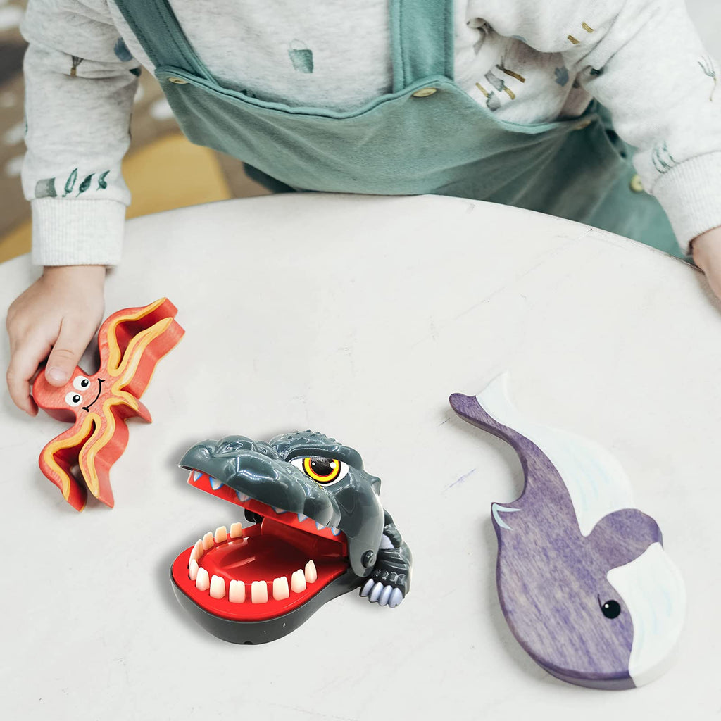 Dinosaur Dentist Game for Kids – Biting Finger Toy with Push Teeth (6.2x3.3x3.1 inches)