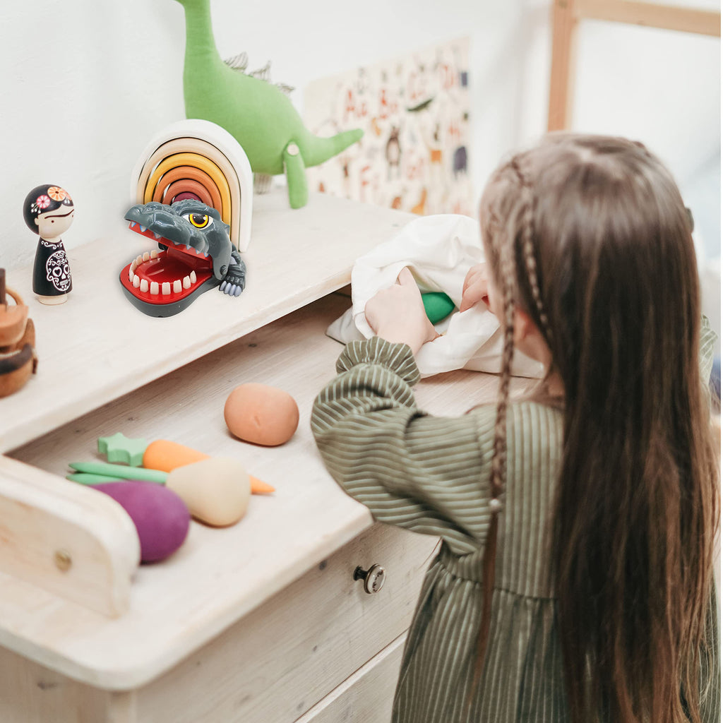 Dinosaur Dentist Game for Kids – Biting Finger Toy with Push Teeth (6.2x3.3x3.1 inches)