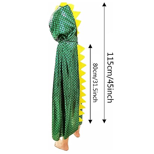 Dinosaur Dragon Hooded Cape for Kids – Unisex Costume Cloak for Halloween & Dress-Up