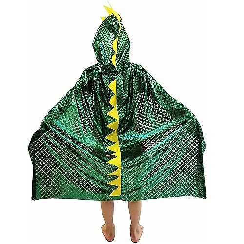 Dinosaur Dragon Hooded Cape for Kids – Unisex Costume Cloak for Halloween & Dress-Up