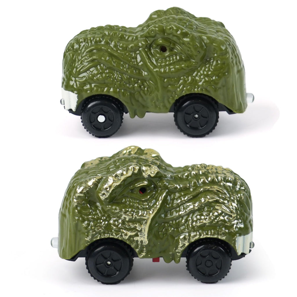 Dinosaur Track Car Toys 2-Pack – LED Light-Up Cars for Kids Ages 3-7, Compatible with Dinosaur Race Track Sets
