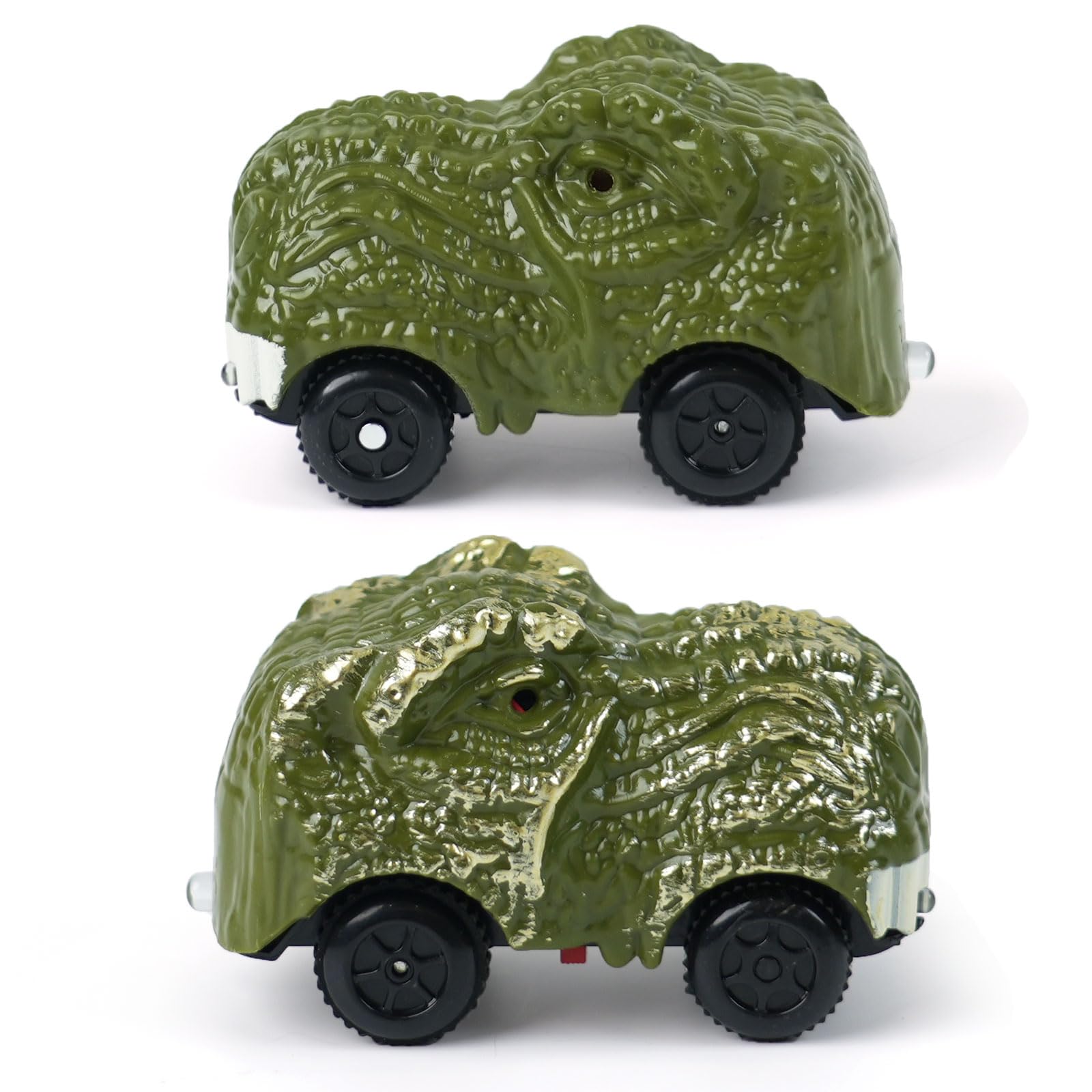 Dinosaur Track Car Toys 2-Pack – LED Light-Up Cars for Kids Ages 3-7, Compatible with Dinosaur Race Track Sets