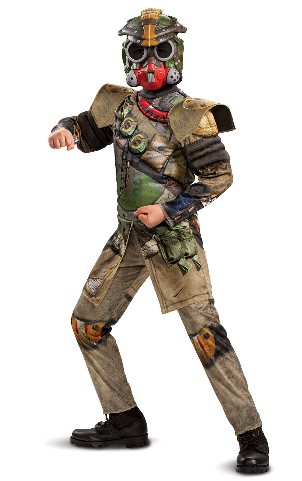 Disguise Apex Legends Bloodhound Costume for Kids - Muscle Padded Jumpsuit & Mask, Size Large (10-12)