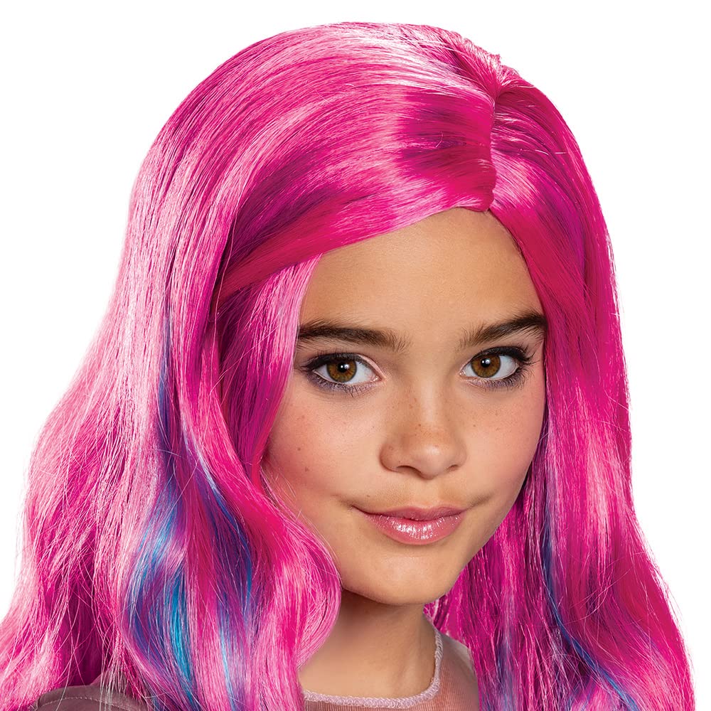 Disguise Girls Audrey Descendants 3 Wig - Standard Size Pink with Blue Highlights