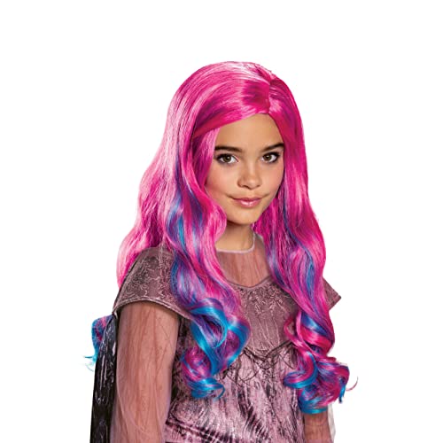 Disguise Girls Audrey Descendants 3 Wig - Standard Size Pink with Blue Highlights